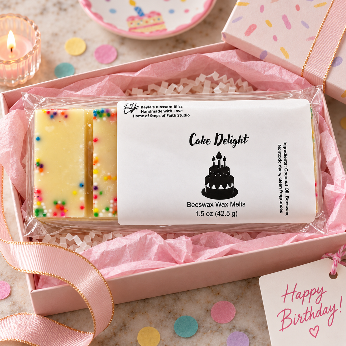 Cake Delight Wax Melts - Buttercream, Sugar, Honey, Vanilla & Bourbon