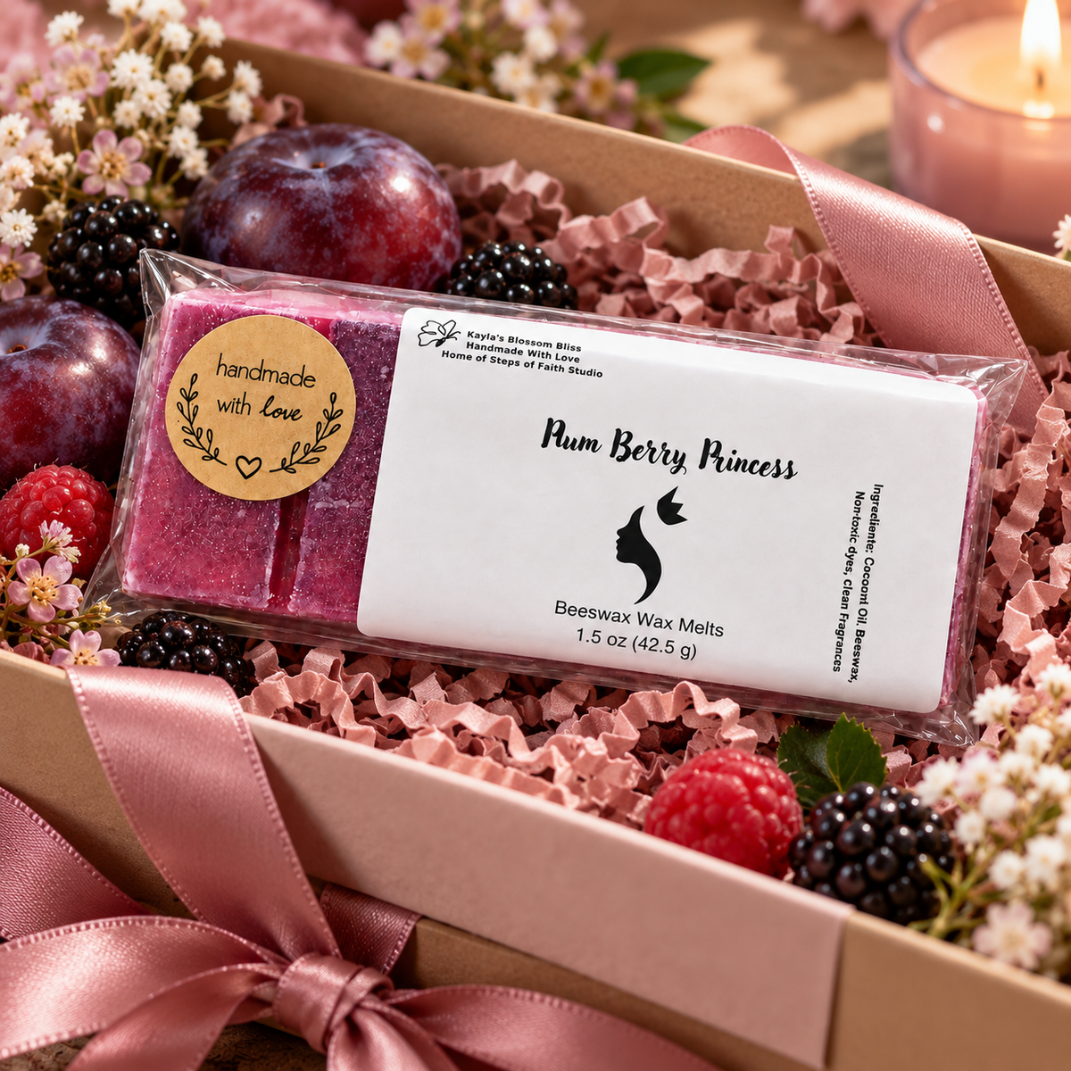 Plum Berry Princess Wax Melts - Ripe Strawberry, Jasmine & Dark Plum