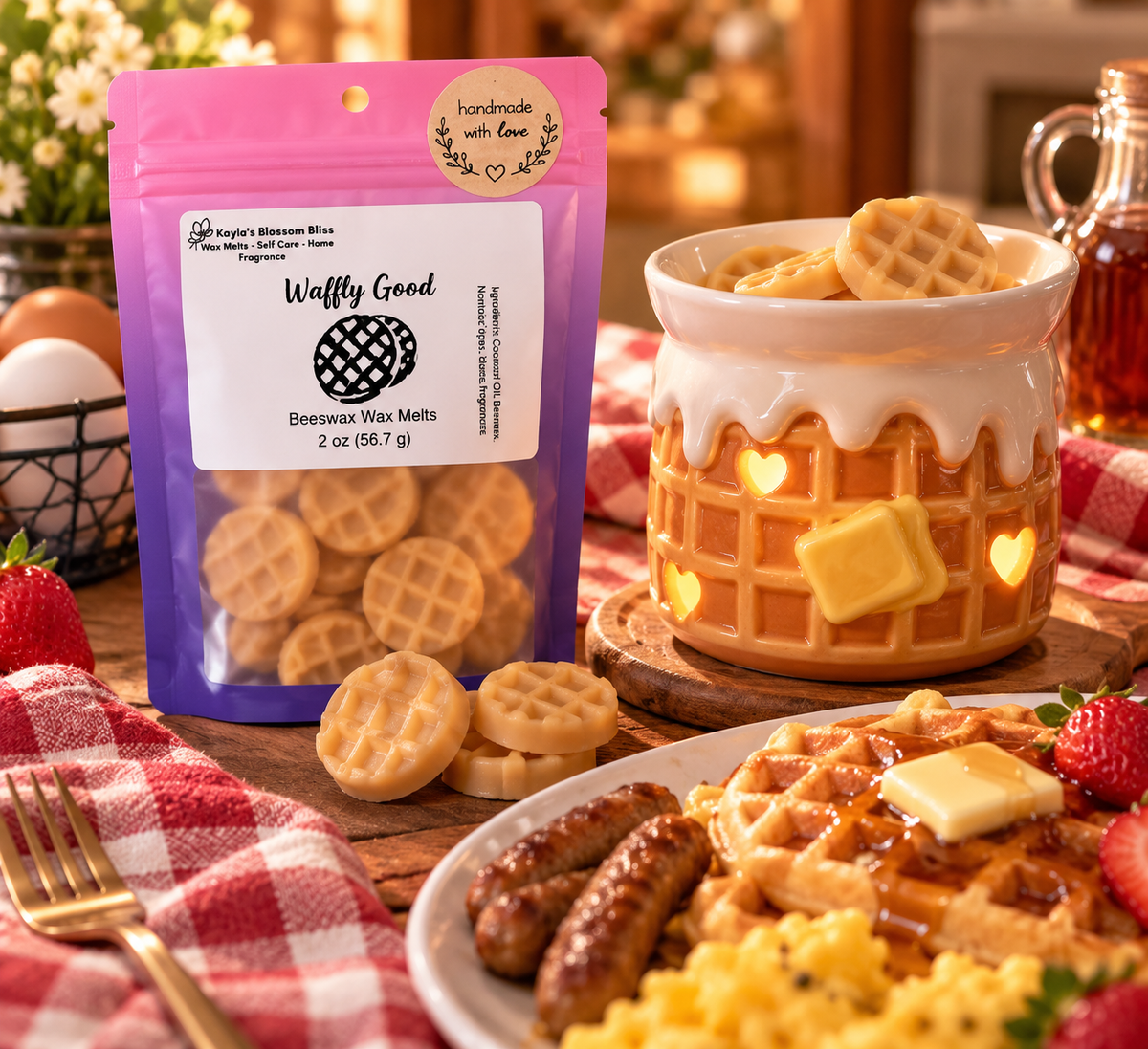 Waffly Good Wax Melts - Ripe Berries, Waffle Cone, Cinnamon & Vanilla Cream - 2 oz
