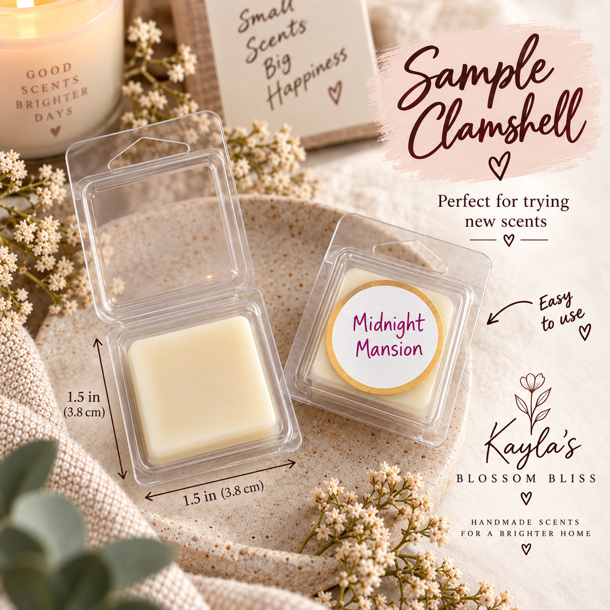 Wax Melt Sample Clamshells – 5 for $5 | Assorted Fragrances
