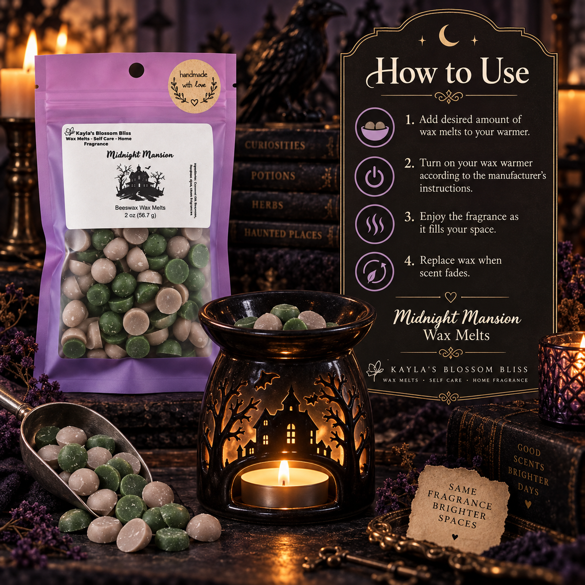 Midnight Mansion Wax Melt | Nutmeg, Fir Needles and Woods