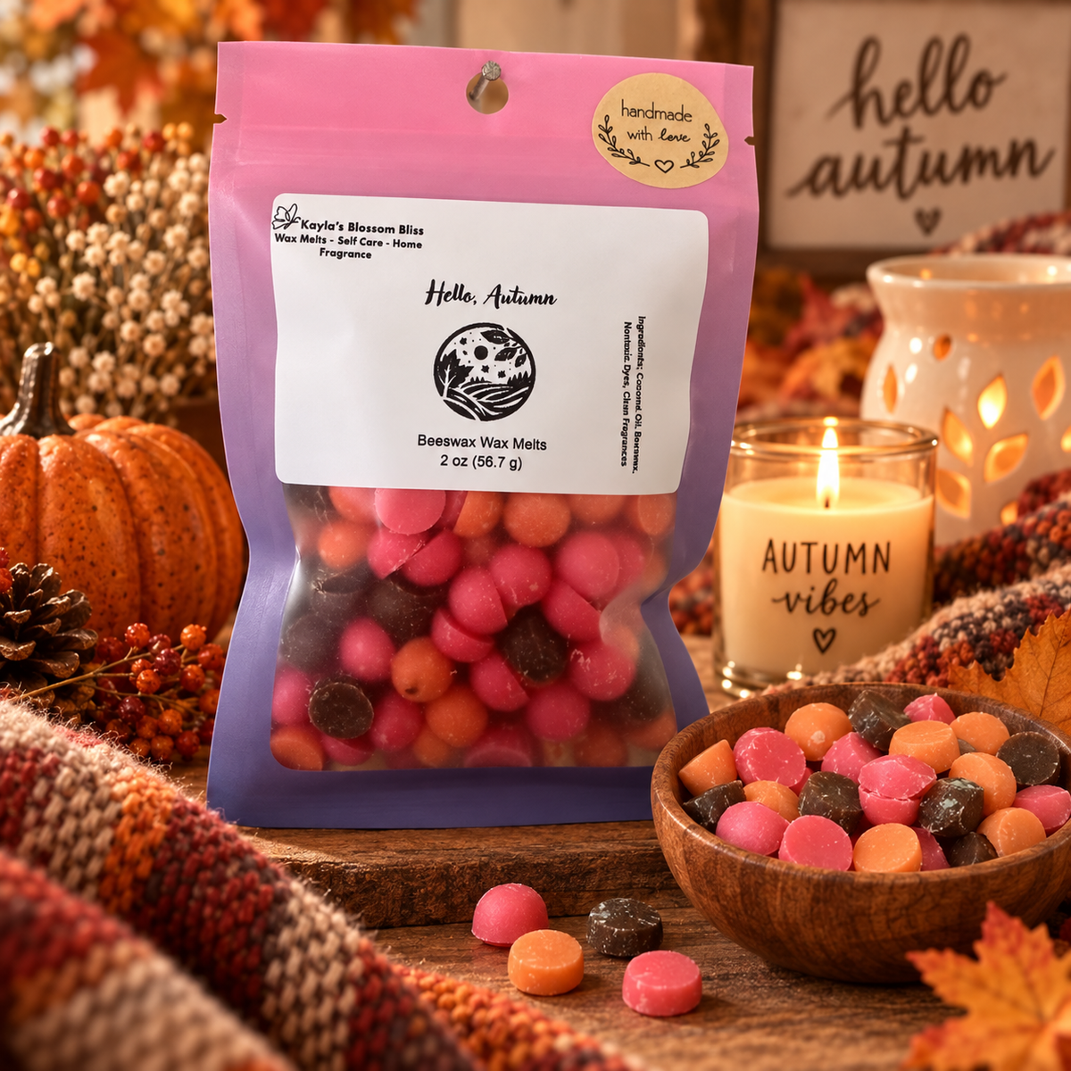 Hello, Autumn Wax Melt | Apple, Cinnamon, Cedar & Pecan