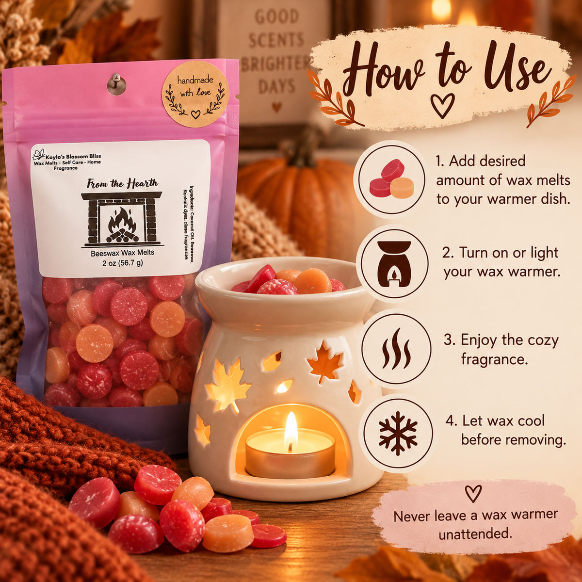 From the Hearth Wax Melt | Vanilla, Cinnamon, Woods & Warm Musk