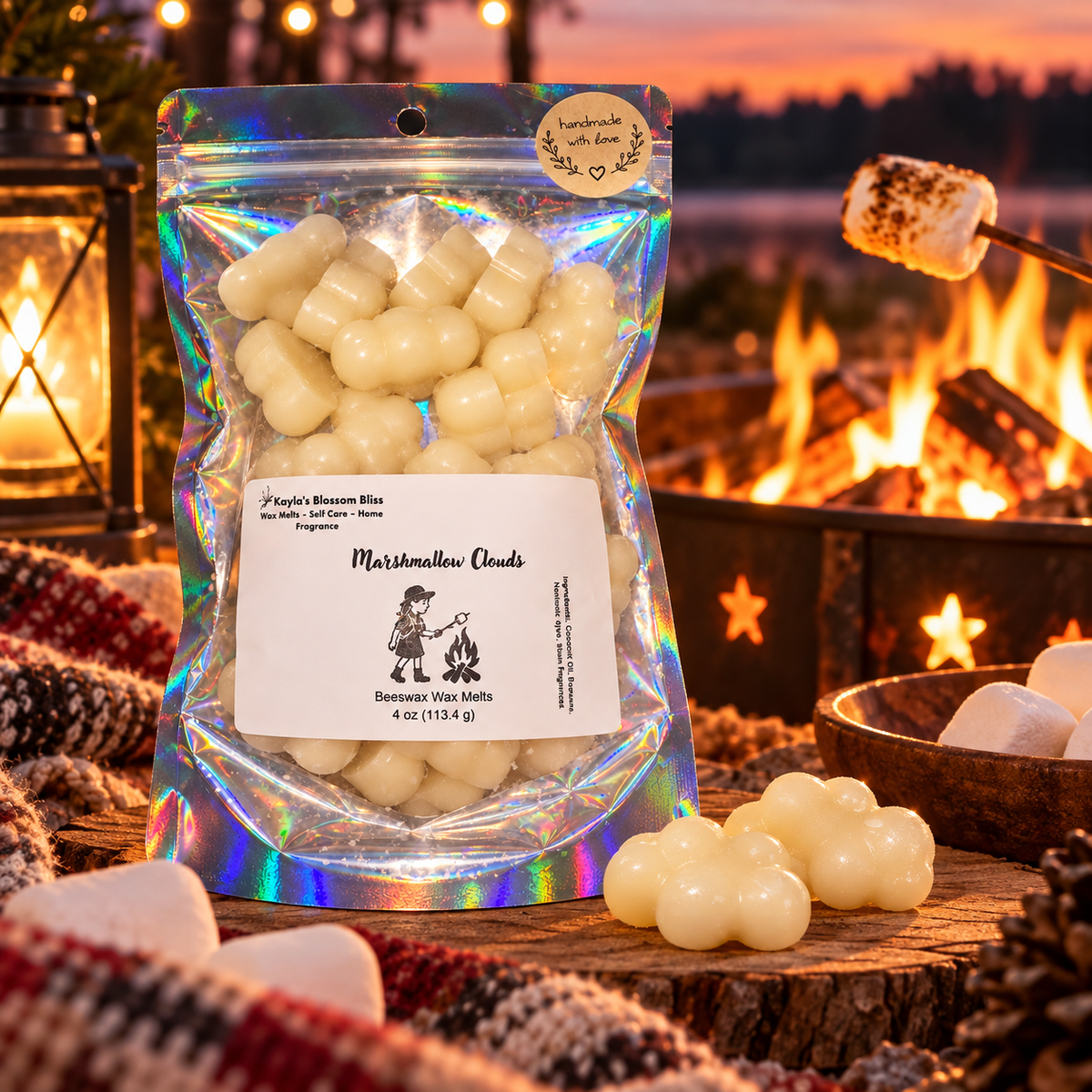 Marshmallow Clouds Wax Melts – Marshmallow, Sweet Cream & Vanilla Fragrance