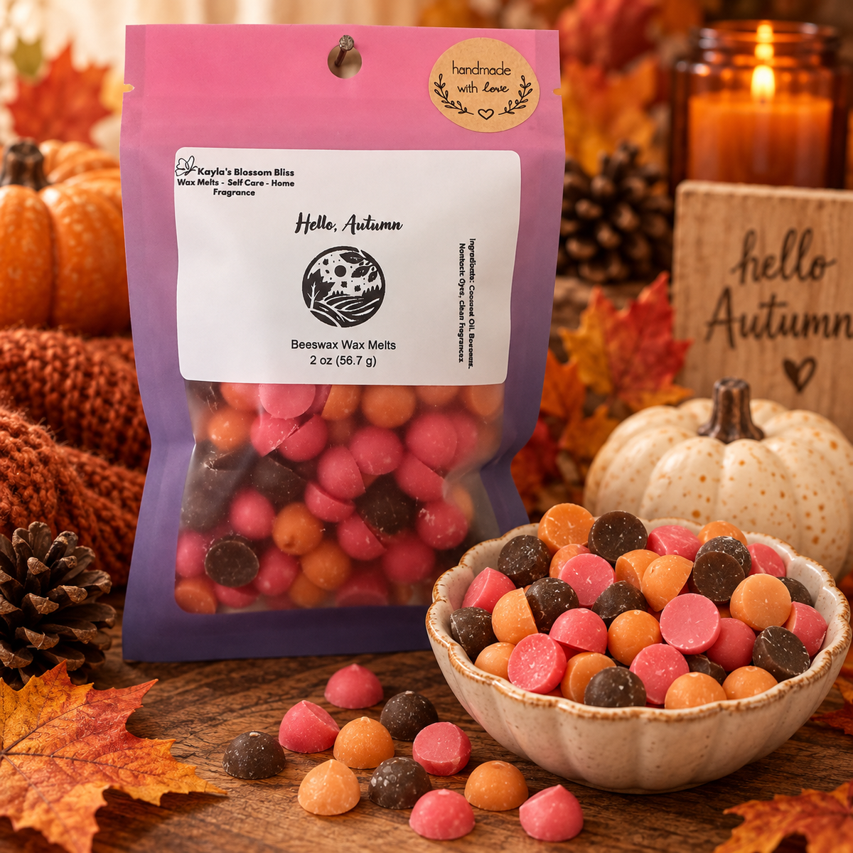 Hello, Autumn Wax Melt | Apple, Cinnamon, Cedar & Pecan