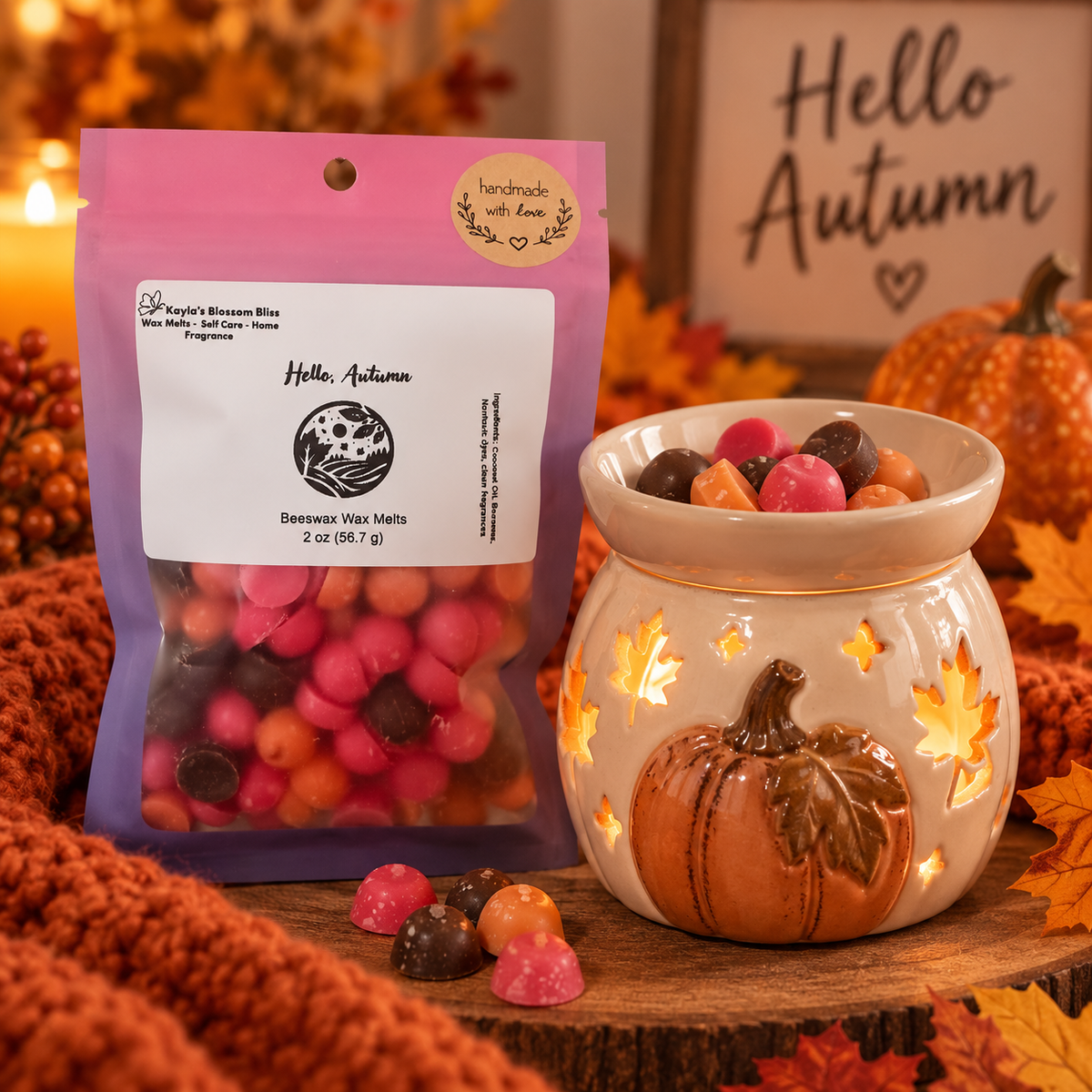 Hello, Autumn Wax Melt | Apple, Cinnamon, Cedar & Pecan