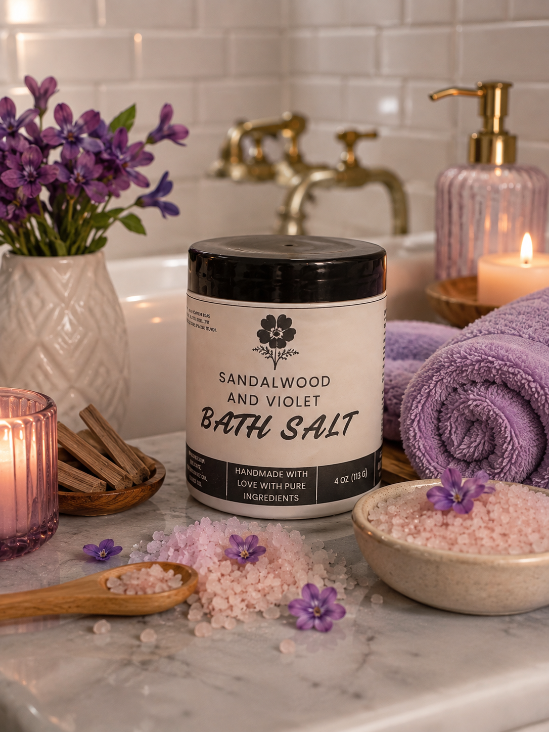 Sandalwood and Violet Bath Salt