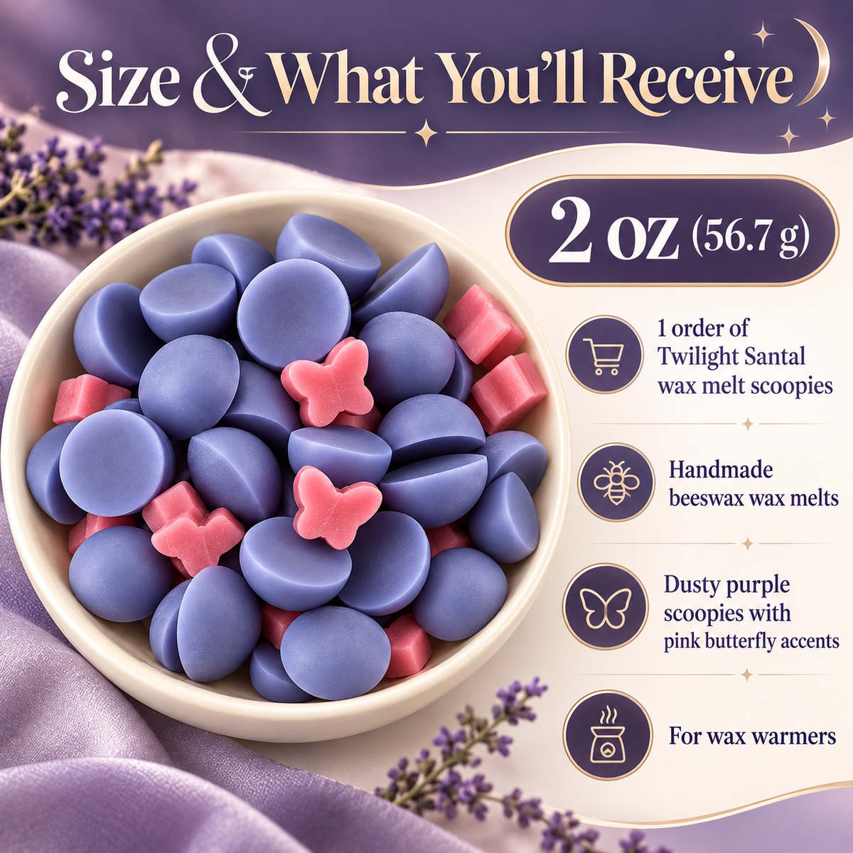 Twilight Santal Wax Melt - Amber, Sandalwood & Violet
