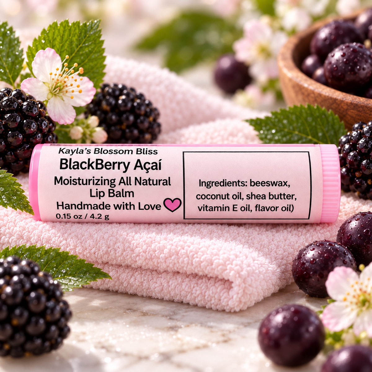 Blackberry Açaí Lip Balm | Moisturizing Handmade Lip Balm