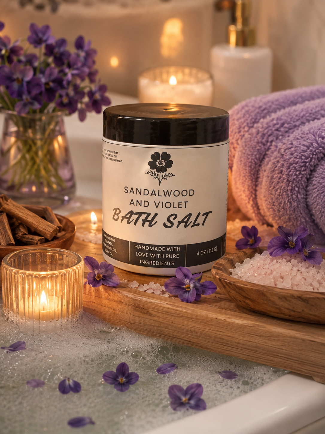 Sandalwood and Violet Bath Salt