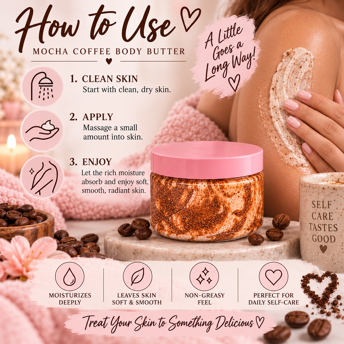 Mocha Coffee Whipped Body Butter | Handmade Moisturizing Body Cream