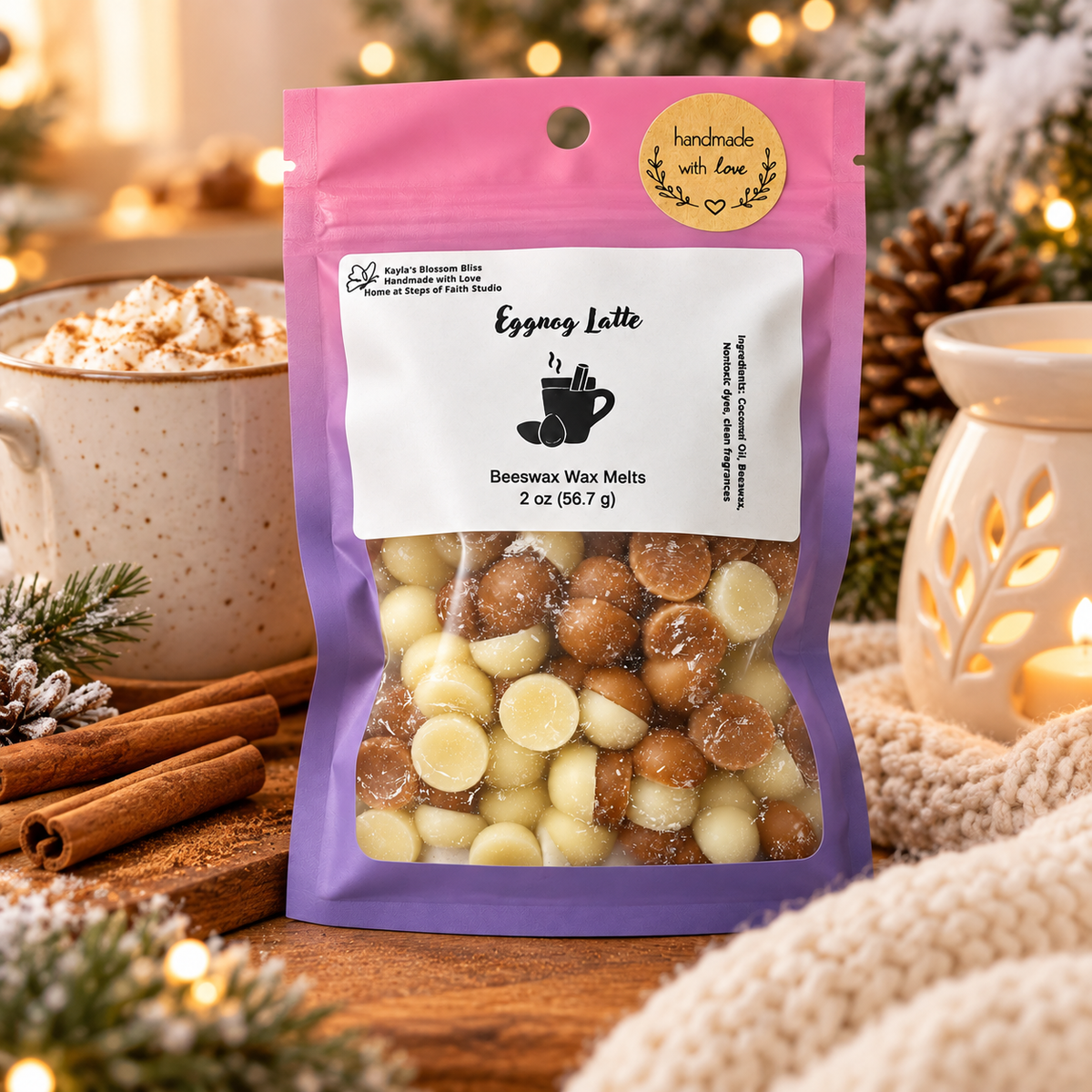 Eggnog Latte Wax Melts – Cozy Holiday Eggnog & Coffee Scent