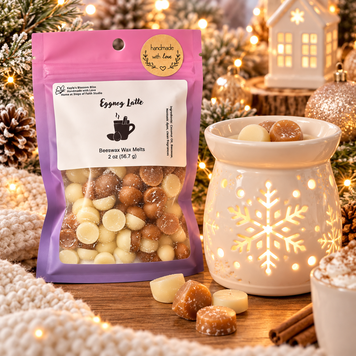 Eggnog Latte Wax Melts – Cozy Holiday Eggnog & Coffee Scent