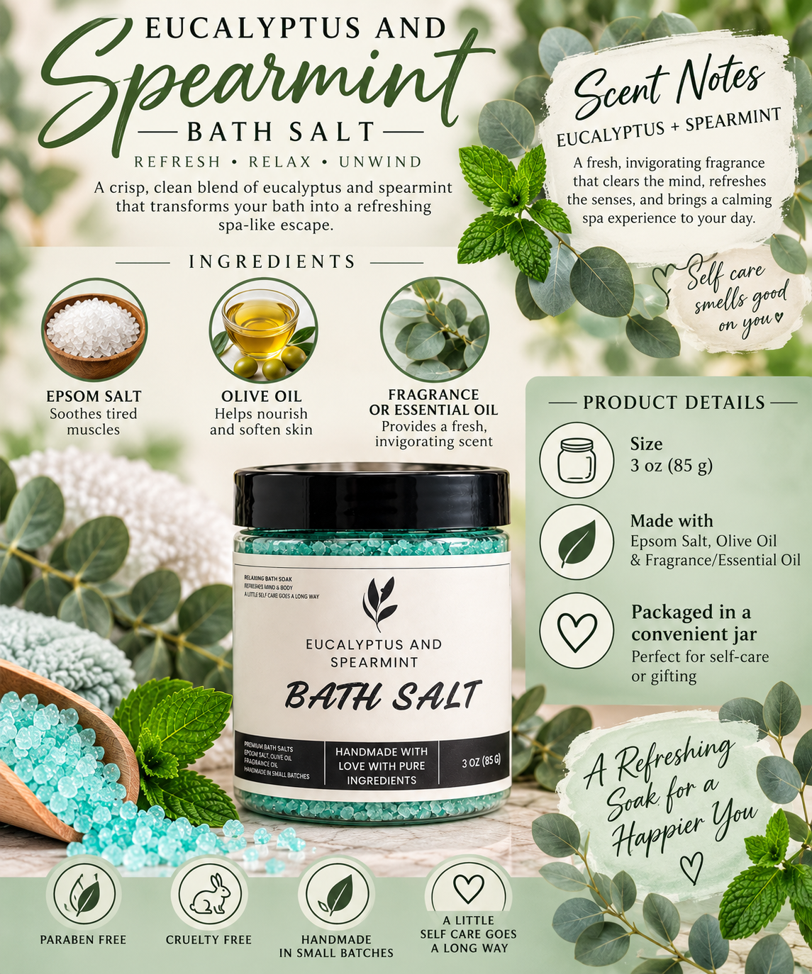 Eucalyptus and Spearmint Bath Salt