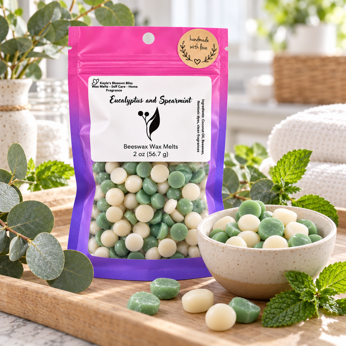 Eucalyptus and Spearmint Wax Melts - Mint, Eucalyptus & Musk