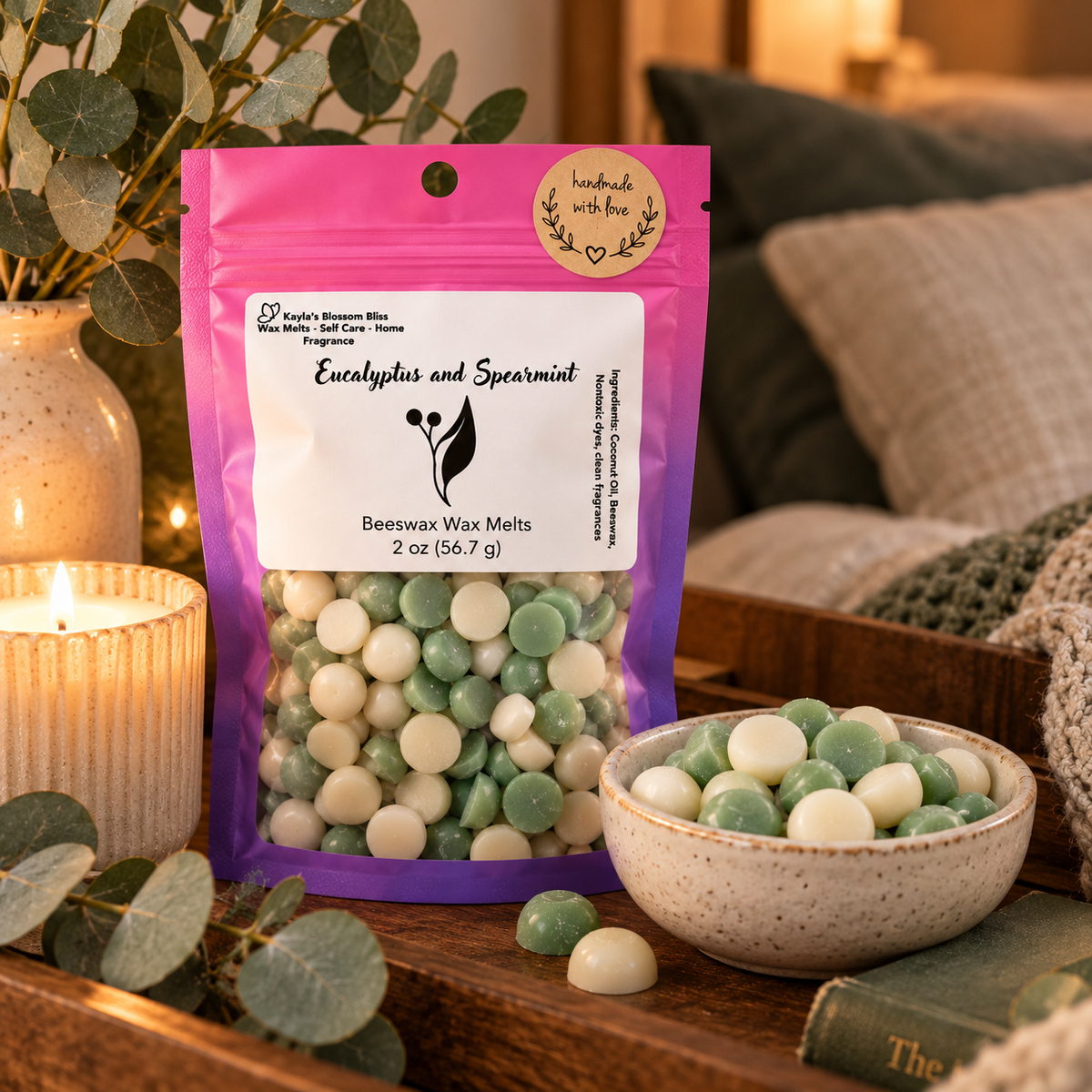 Eucalyptus and Spearmint Wax Melts - Mint, Eucalyptus & Musk