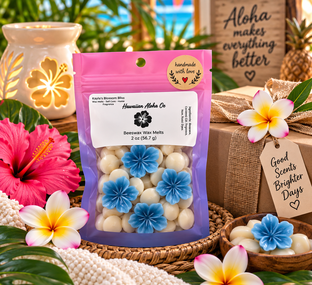 Hawaiian Aloha Oe Plumeria Wax Melts | Tropical Floral Home Fragrance