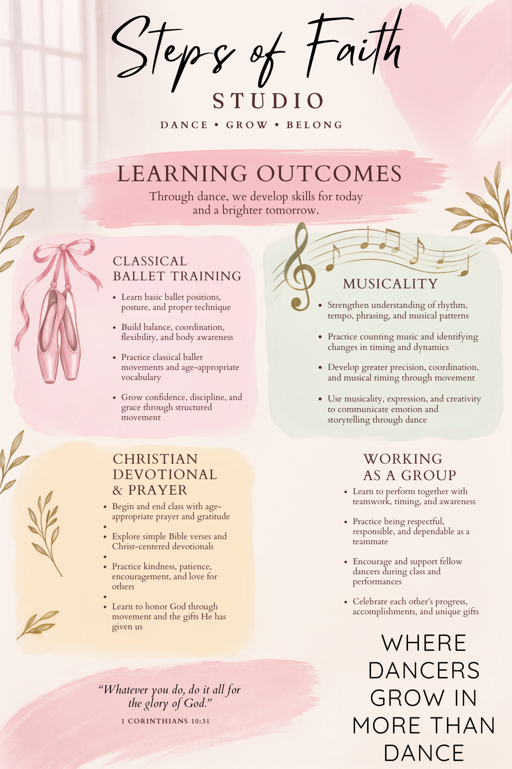 In-Person Ballet Classes for Kids Ages 9-12 | Steps of Faith Studio | Spokane, WA