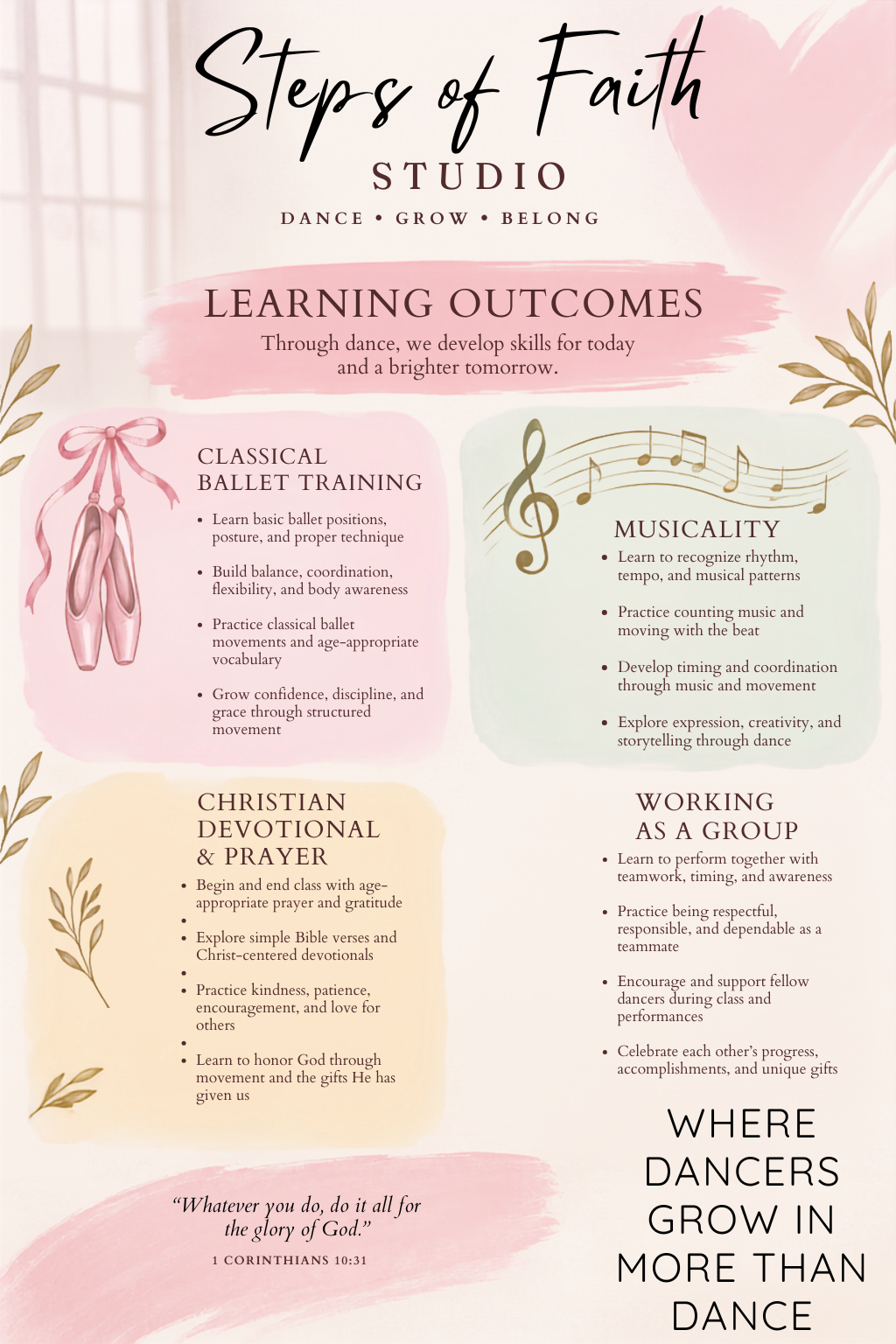 In-Person Ballet Classes for Kids Ages 3-8 | Steps of Faith Studio | Spokane, WA