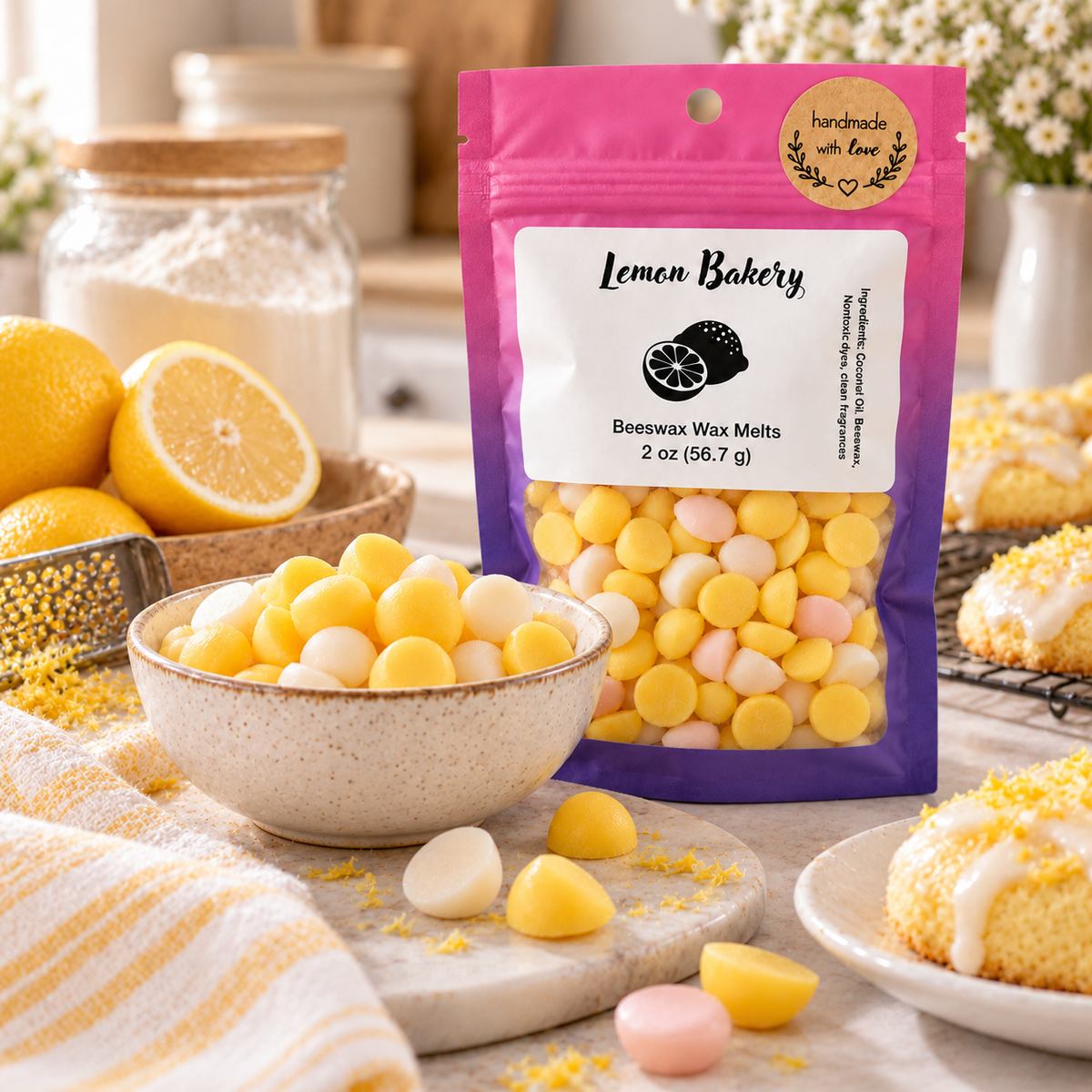 Lemon Bakery Wax Melts - Lemon Cake, Buttermilk, Vanilla & Toasted Nut