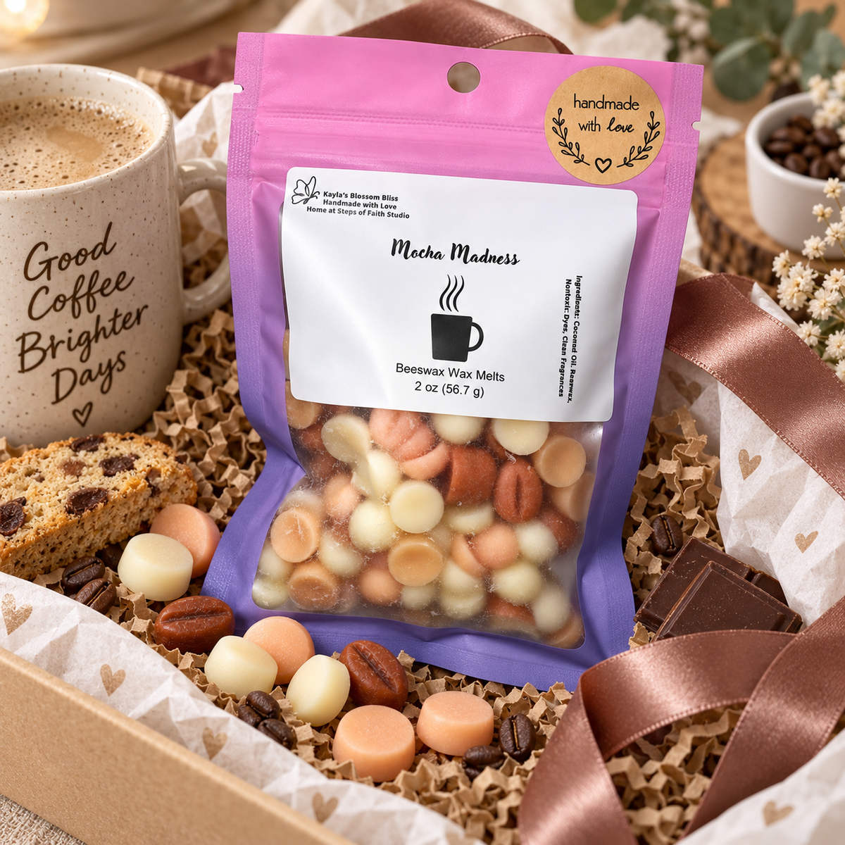 Mocha Madness Wax Melts - Dark Roast Espresso, Toasted Hazelnut, Dark Chocolate & Smoked Vanilla