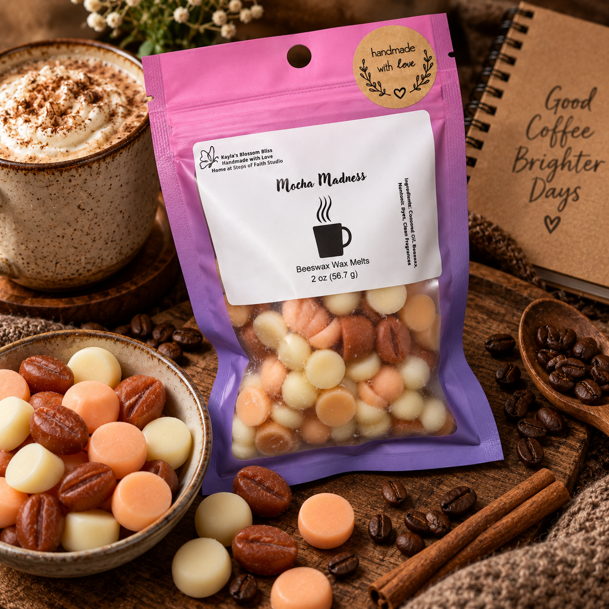 Mocha Madness Wax Melts - Dark Roast Espresso, Toasted Hazelnut, Dark Chocolate & Smoked Vanilla