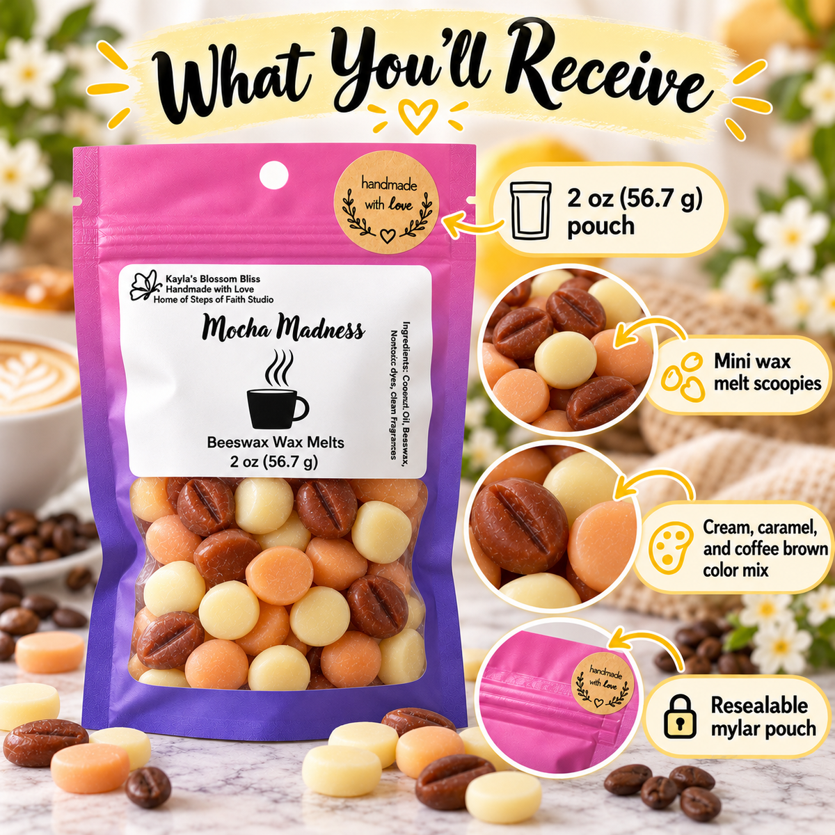 Mocha Madness Wax Melts - Dark Roast Espresso, Toasted Hazelnut, Dark Chocolate & Smoked Vanilla