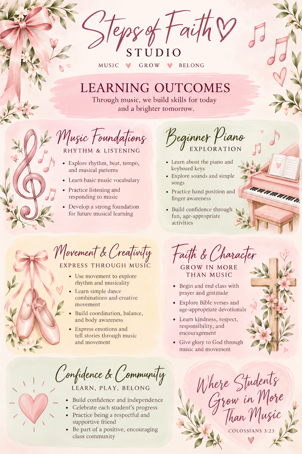 In-Person Music Education for Kids | Ages 3-6 | Steps of Faith Studio | Spokane, WA