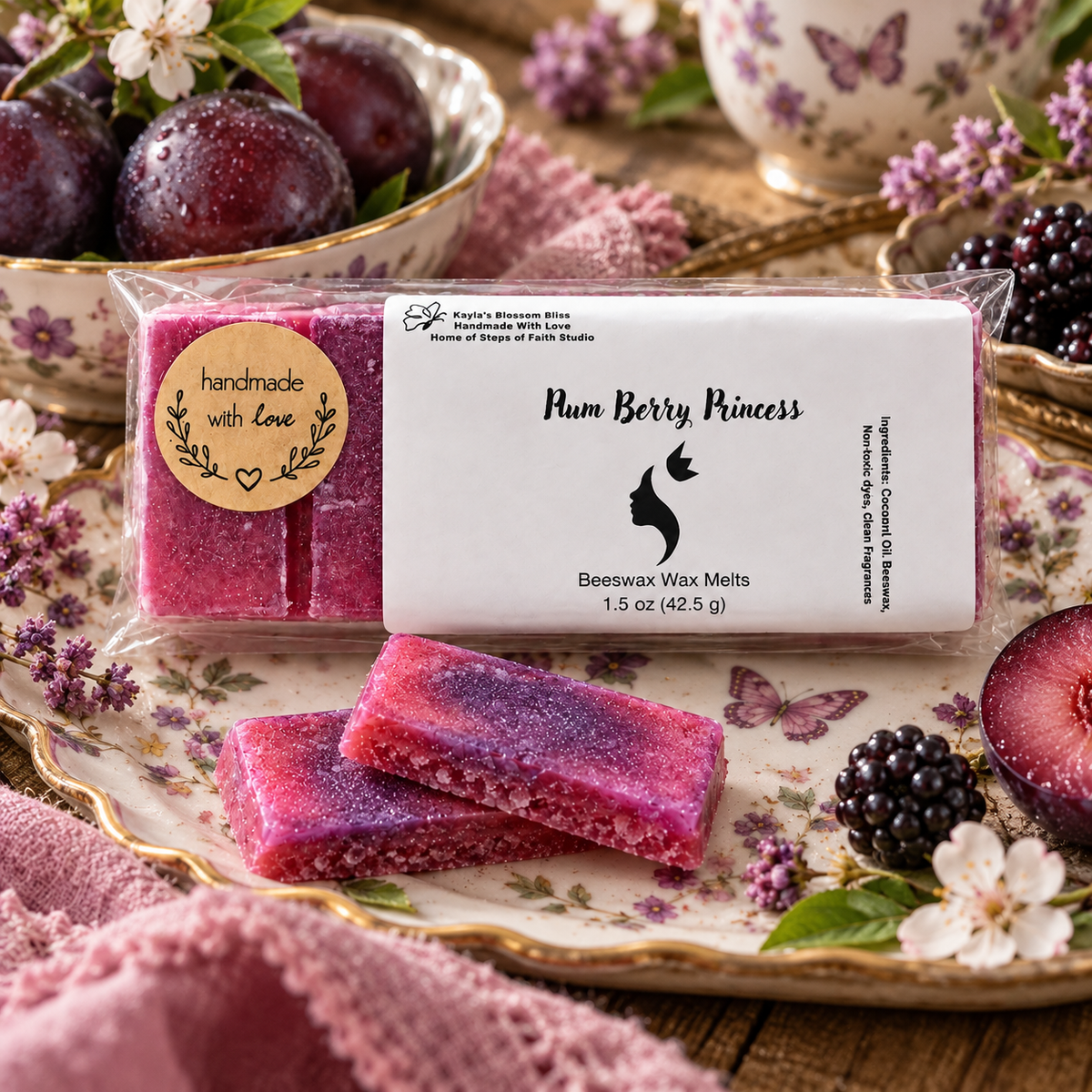Plum Berry Princess Wax Melts - Ripe Strawberry, Jasmine & Dark Plum