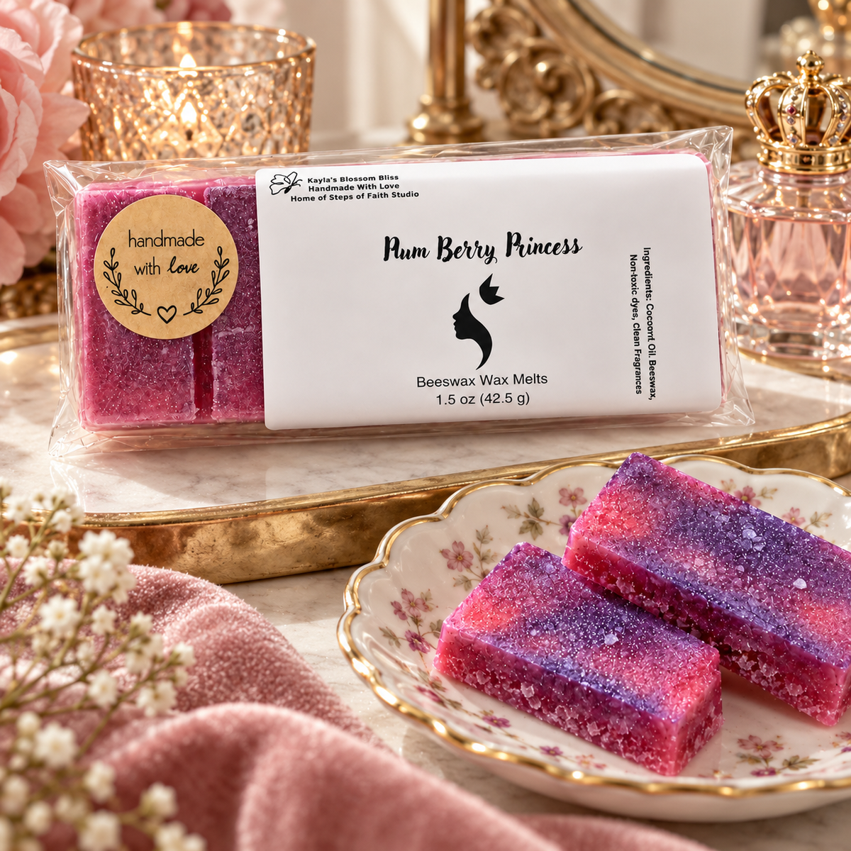 Plum Berry Princess Wax Melts - Ripe Strawberry, Jasmine & Dark Plum