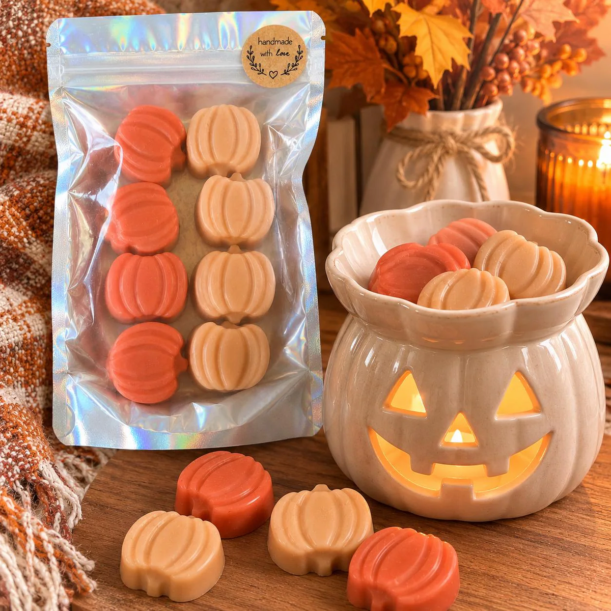 Pumpkin Grimoire Wax Melt - Fall Pumpkin Patchouli Scent - Halloween Home Fragrance