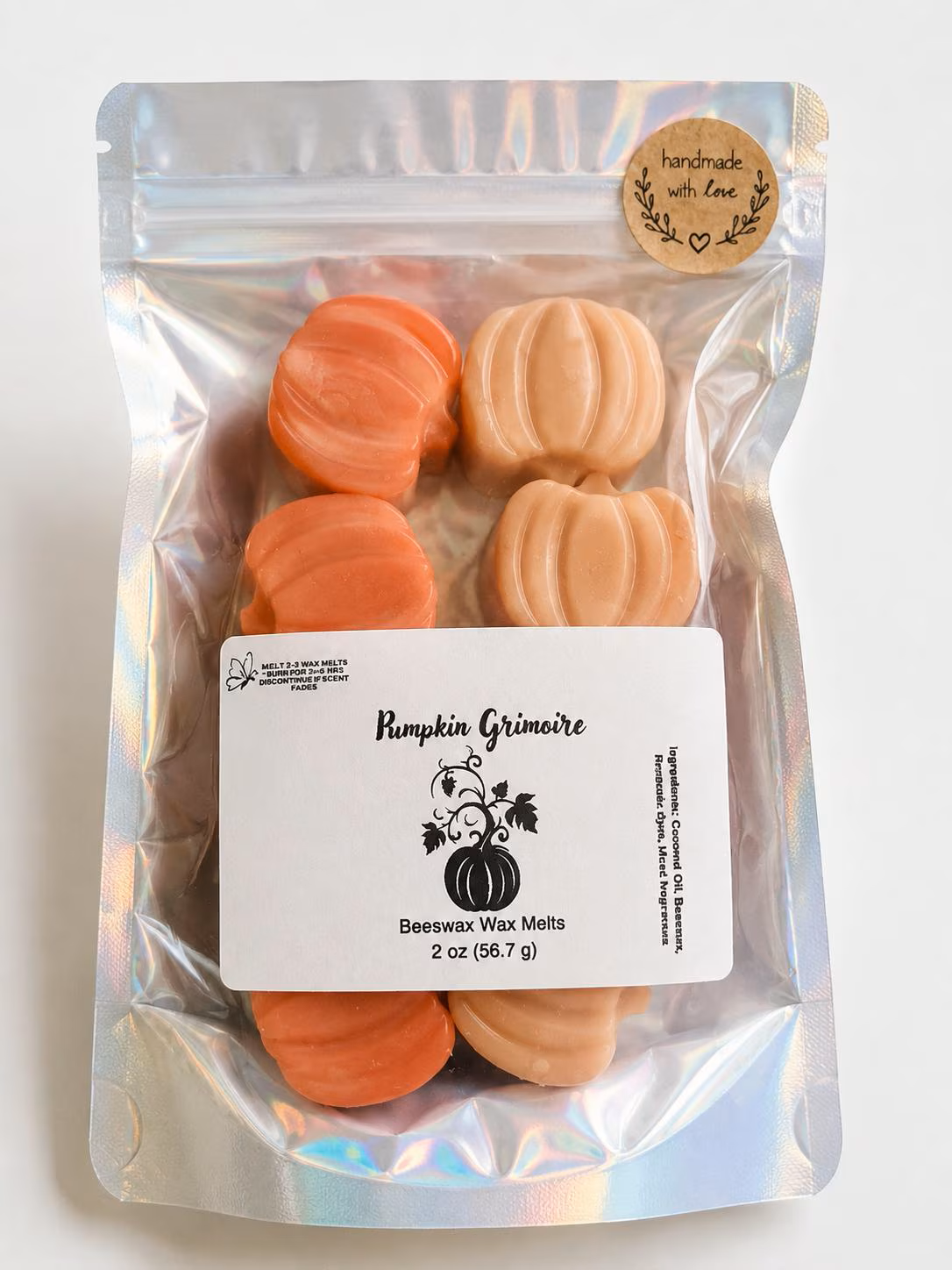 Pumpkin Grimoire Wax Melt - Fall Pumpkin Patchouli Scent - Halloween Home Fragrance