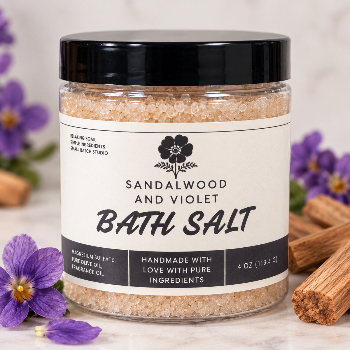 Sandalwood and Violet Bath Salt