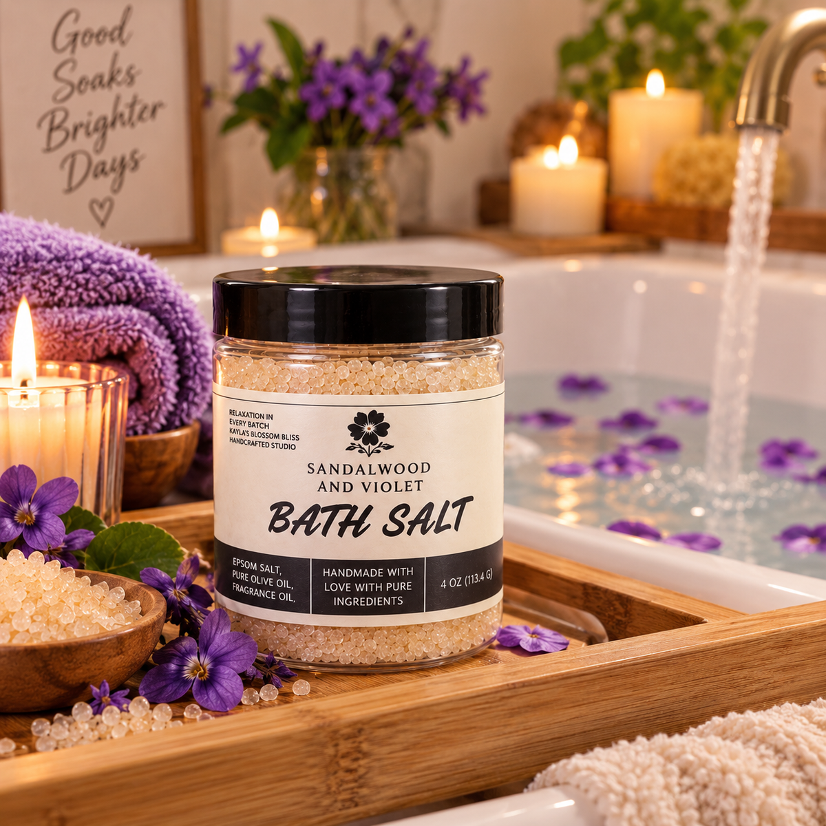 Sandalwood and Violet Bath Salt