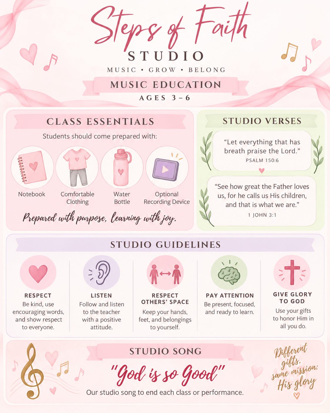In-Person Music Education for Kids | Ages 3-6 | Steps of Faith Studio | Spokane, WA