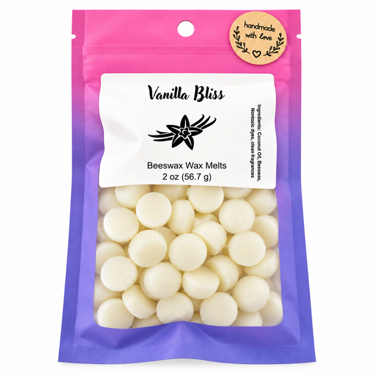Vanilla Bliss Wax Melts - Creamy Vanilla, Toasted Sugar, Warm Butter & White Musk Home Fragrance