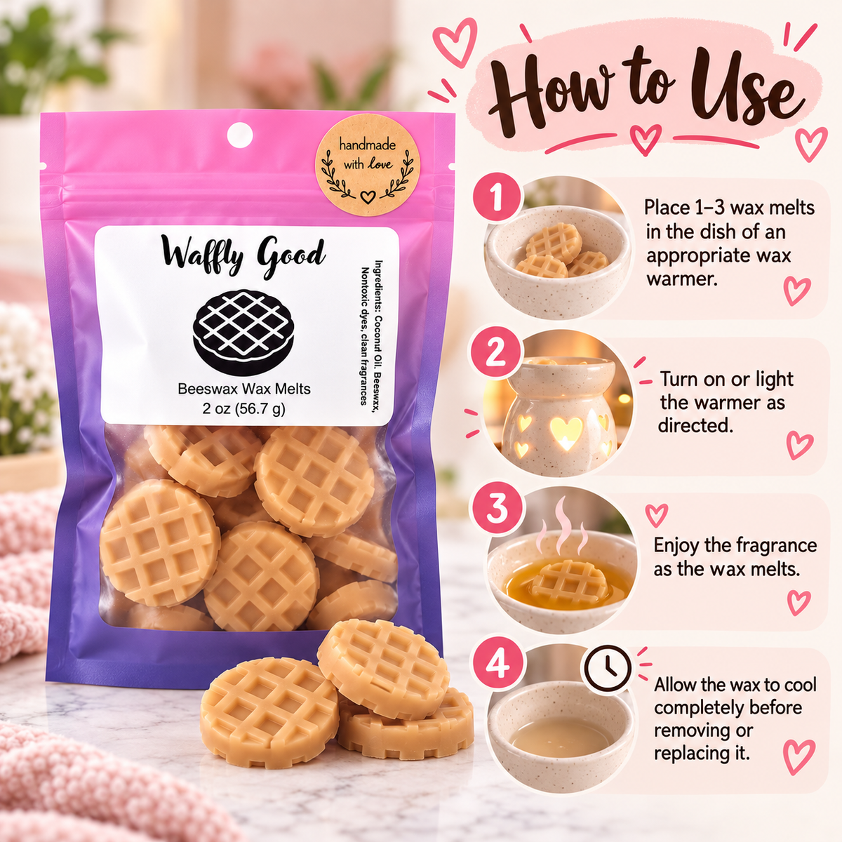 Waffly Good Wax Melts - Ripe Berries, Waffle Cone, Cinnamon & Vanilla Cream - 2 oz