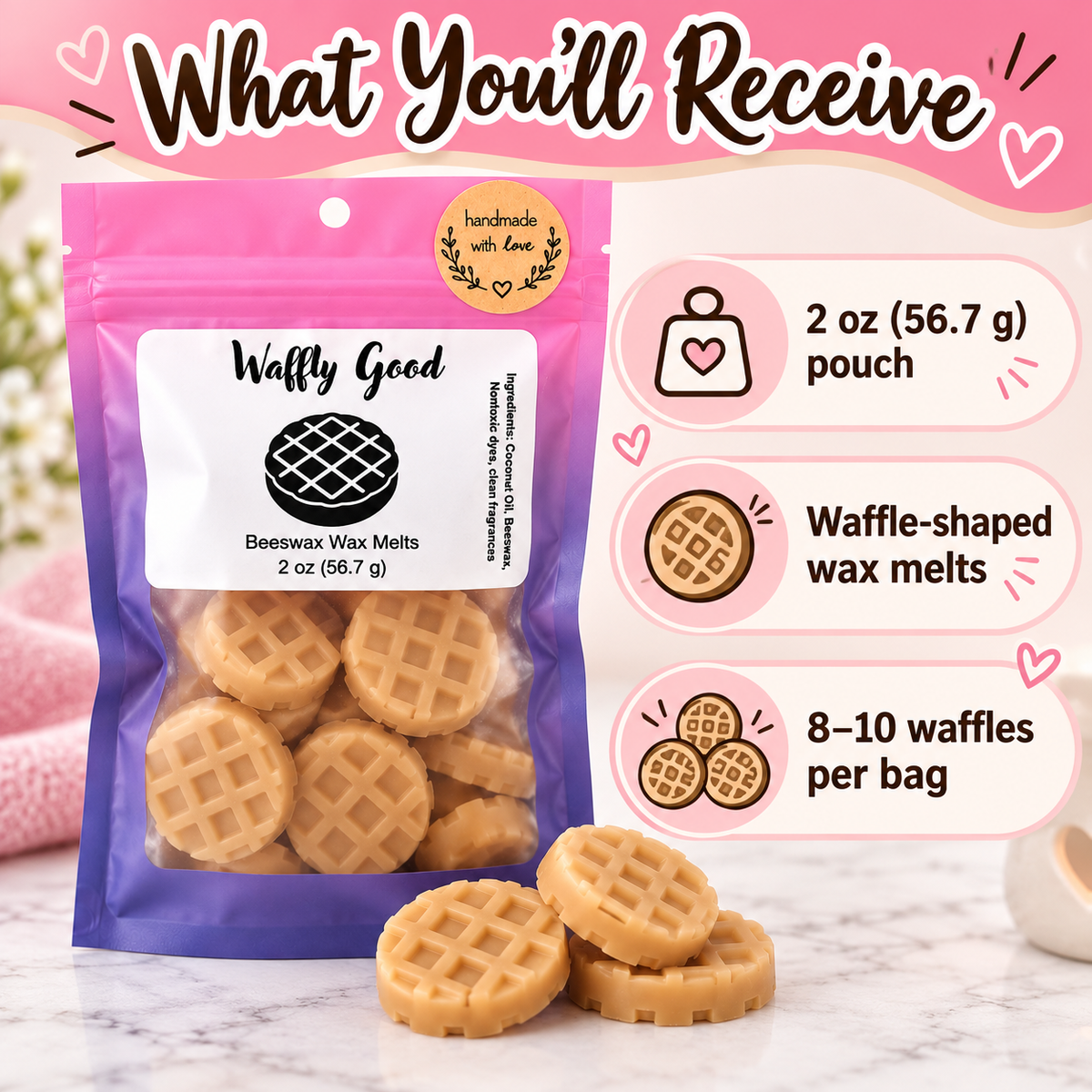 Waffly Good Wax Melts - Ripe Berries, Waffle Cone, Cinnamon & Vanilla Cream - 2 oz