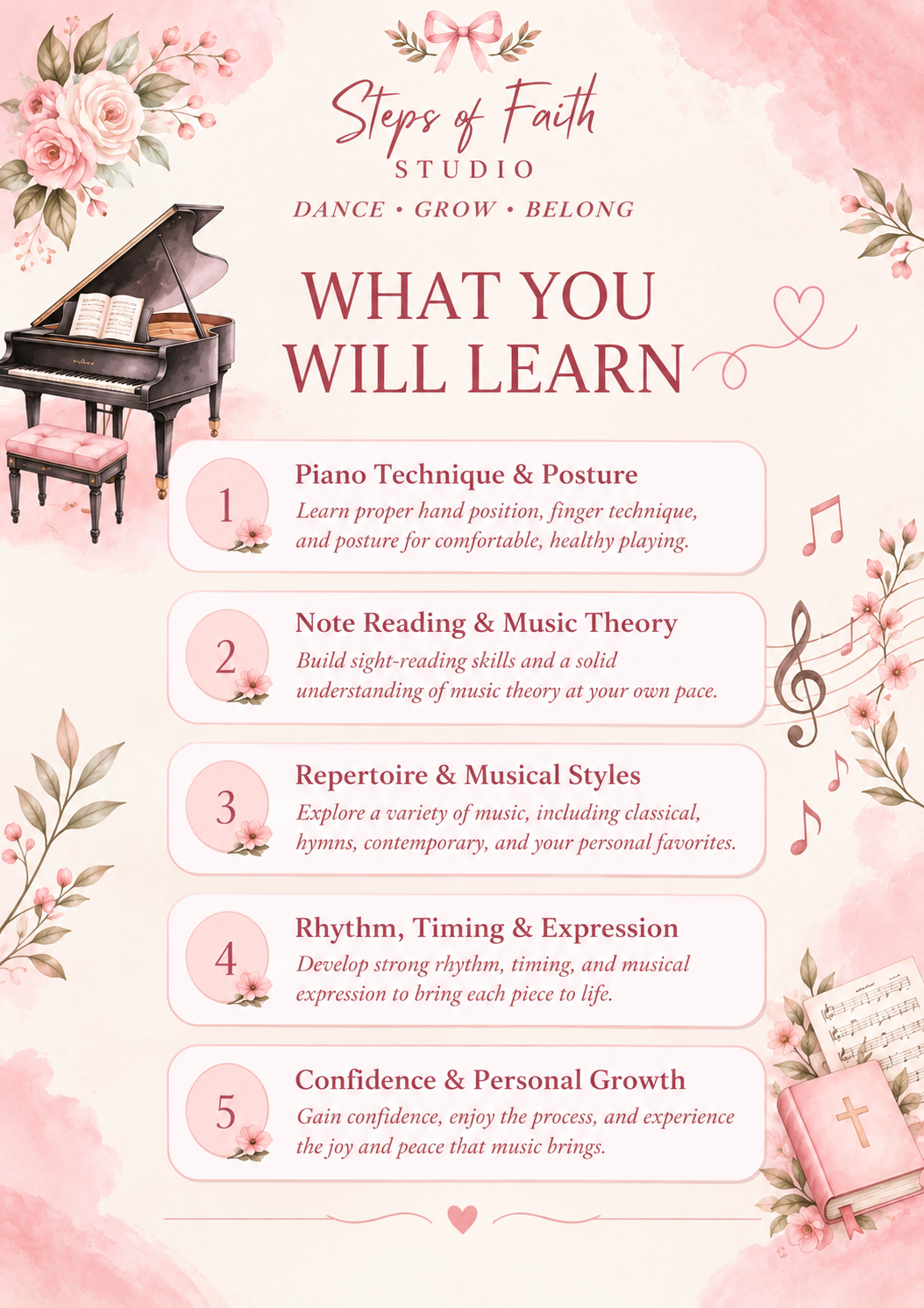 In-Person Piano Lessons for Adults | Steps of Faith Studio | Spokane, WA