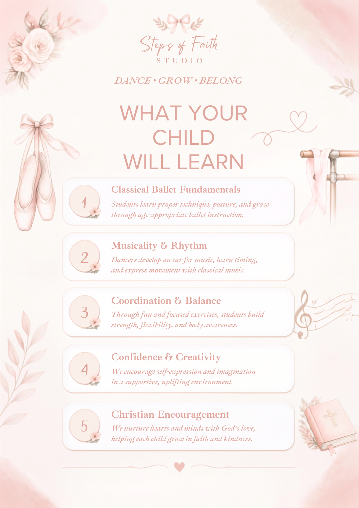 In-Person Ballet Classes for Kids Ages 3-8 | Steps of Faith Studio | Spokane, WA