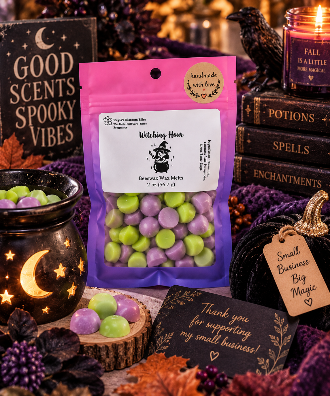 Witching Hour Beeswax Wax Melts | Berry Vanilla & Warm Woods