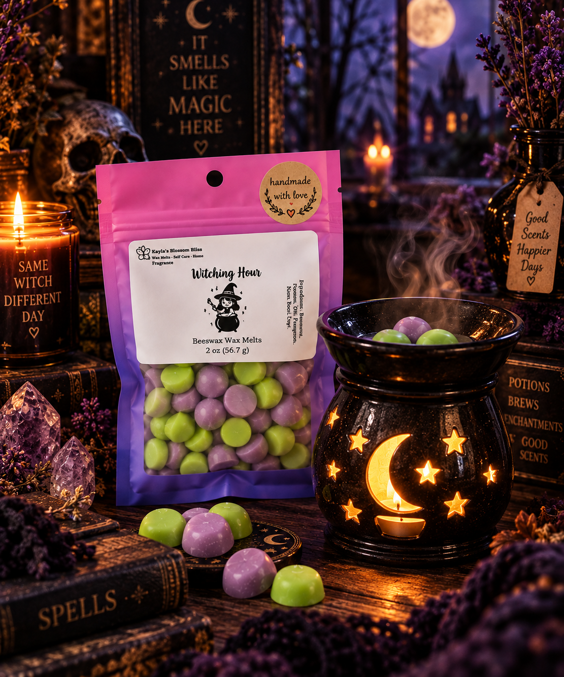 Witching Hour Beeswax Wax Melts | Berry Vanilla & Warm Woods