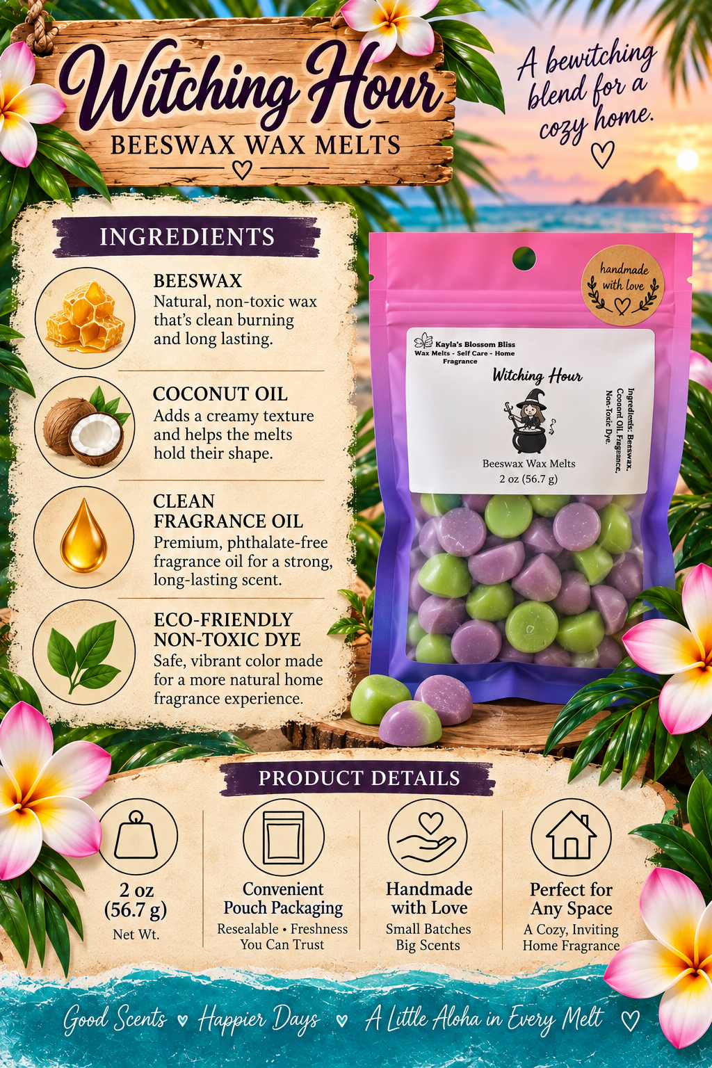 Witching Hour Beeswax Wax Melts | Berry Vanilla & Warm Woods