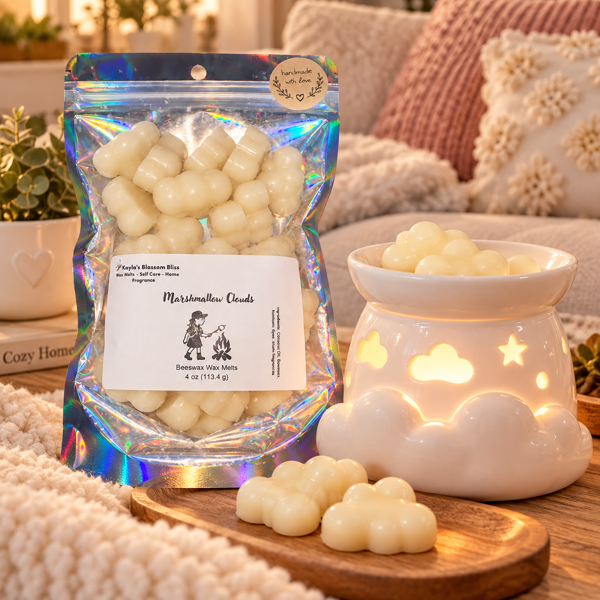 Marshmallow Clouds Wax Melts – Marshmallow, Sweet Cream & Vanilla Fragrance