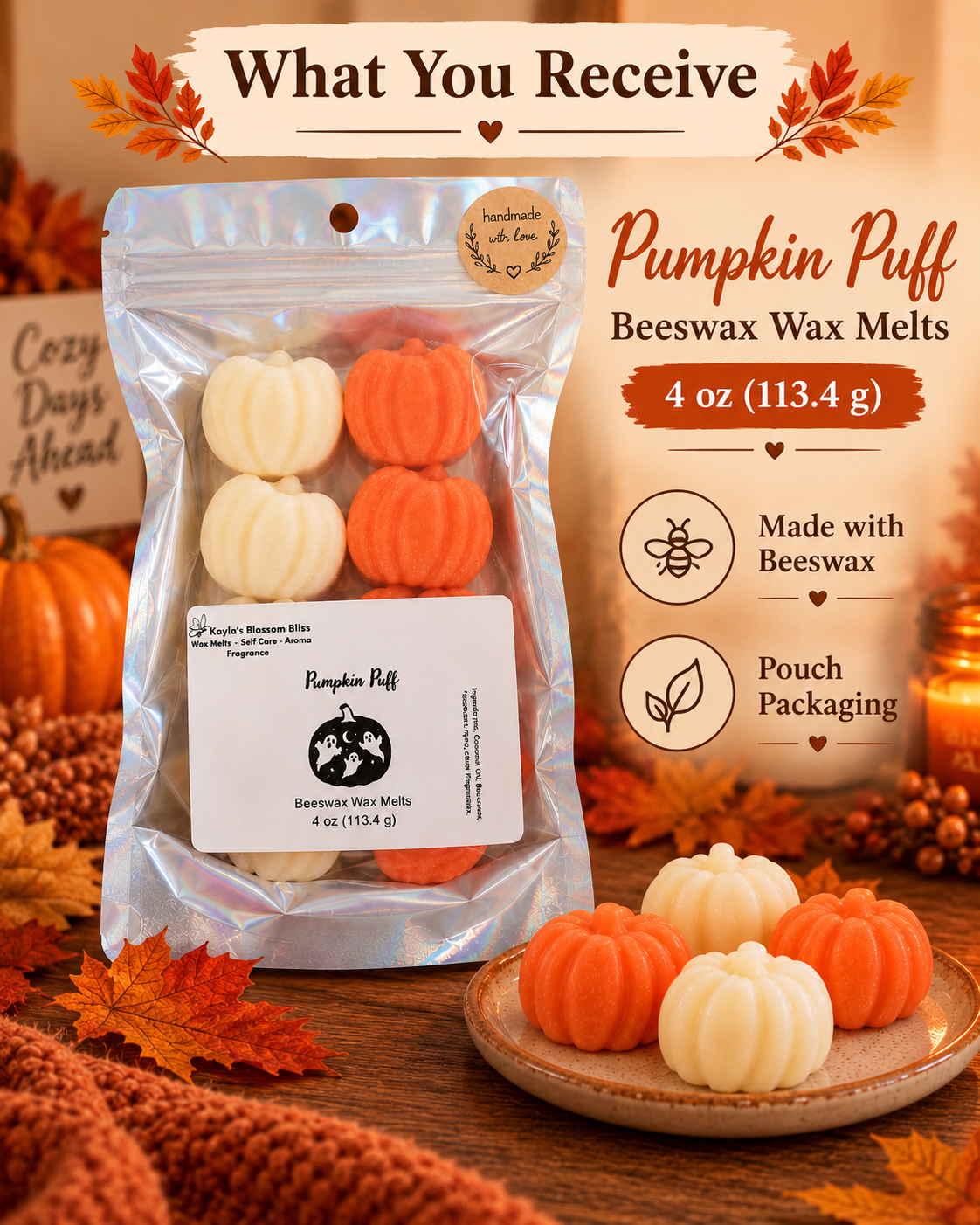 Pumpkin Puff Wax Melts | Vanilla Pumpkin Marshmallow